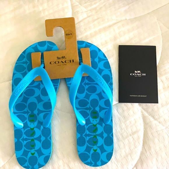 NWT Coach Monagram Woman’s Sandals Flip Flops 8 - Picture 1 of 4